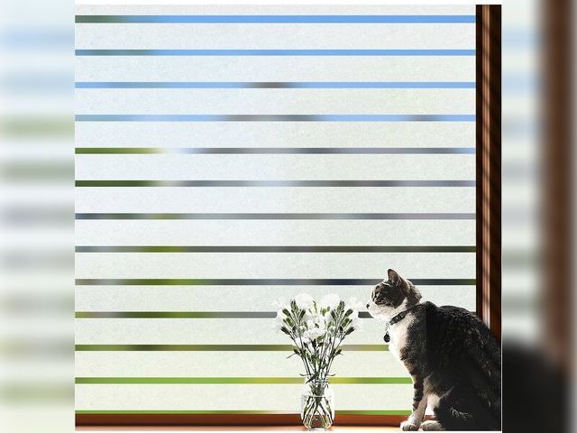 Lot 96-198870 - VIseeko Window Privacy Film, Blinds Style Frosted Vinyl for Glass Windows Decorative Static Cling An...
