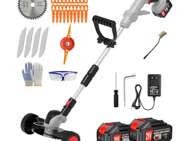 Lot 96-187448 - Weed Wacker Cordless Battery Powered Electric Weed Trimmer with 2X 21V/4.0Ah Battery Operated &amp; ...