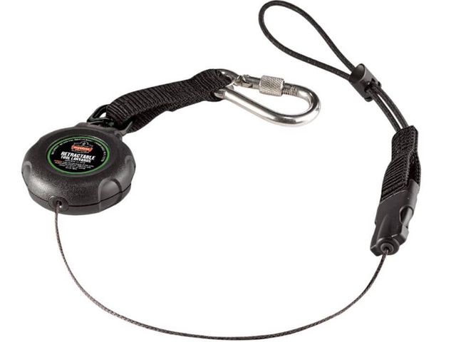 Lot 96-163804 - Ergodyne 2lb Squids 3001 Standard Black Retractable Single Carabiner with loop end
New