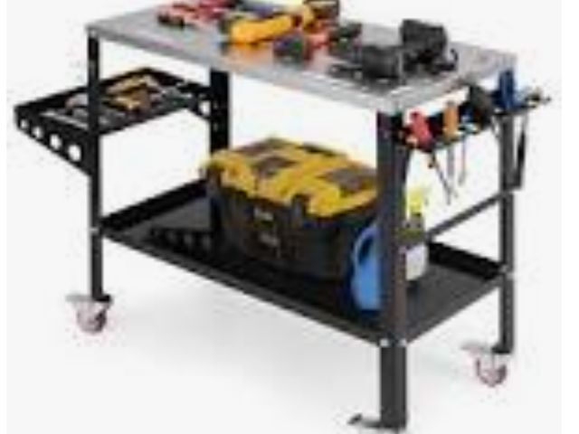 Lot 96-192219 - Toolsempire Welding Table, 1200 lbs Load Capacity Welding Workbench Table with Tool Rack &amp; Tray,...