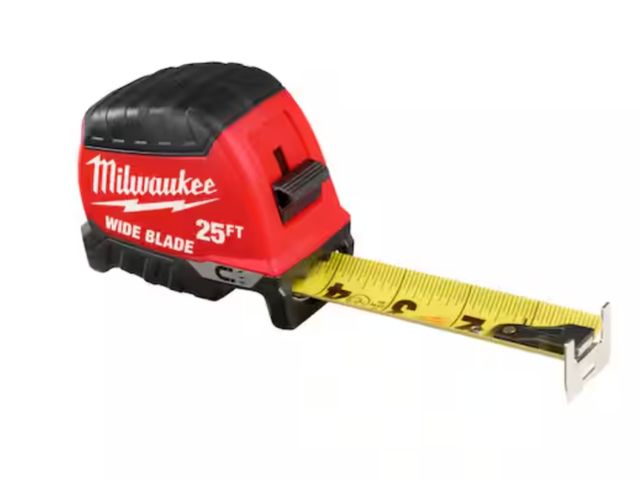Lot 96-173797 - Milwaukee 
25 ft. Wide Blade Magnetic Tape Measure With 18 ft. Reach Used, marks and scratches