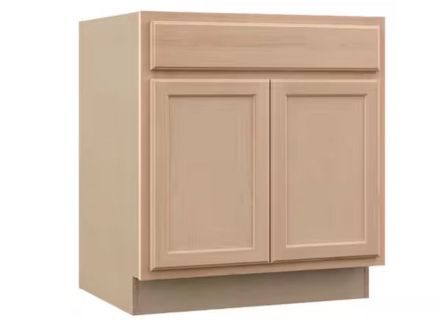 Lot 96-213995 - Hampton Bay Recessed Panel 30 in. W x 24 in. D × 34.5 in. H Assembled Base Kitchen Cabinet in Unfini...