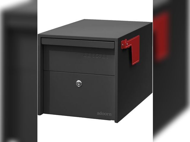 Lot 96-164143 - Adoorn Lockable Post Mount Mailbox | Small (Black), Size 12 x 12 x 18.5 (HxWxD) Anti-Theft Locking M...