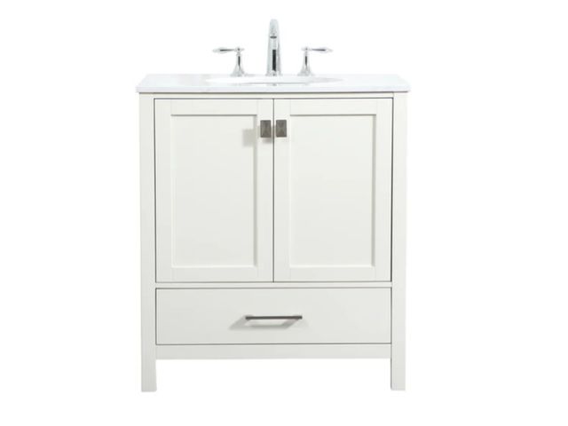 Lot 96-163664 - ELEGANT LIGHTING 30 inch Single bathroom vanity in white VF18830WH New MSRP $589