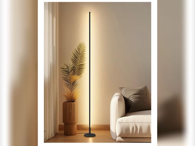 Lot 96-177583 - TACAHE Minimalist Corner Floor Lamp - 2700K-6500K Dimmable LED Night Light - Modern Standing Mood La...