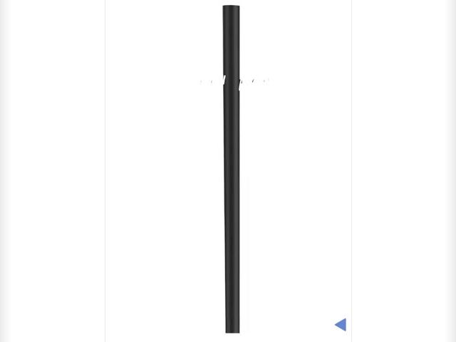 Lot 96-211589 - Outdoor Lamp Post with Hole for Cross Arm, 43 in x 3 in, Direct Burial, Weather-Resistant Black Fini...