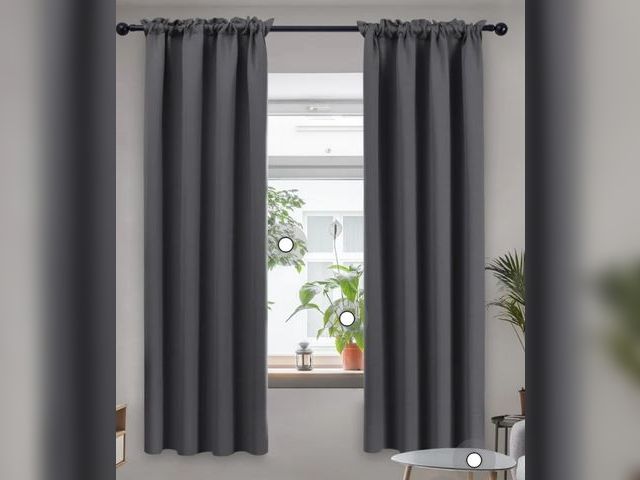 Lot 96-233072 - Deconovo Gray Blackout Curtains 72 inches Length, 2 Panels, Rod Pocket Thermal Window Curtains for P...