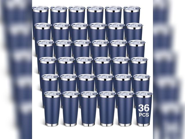 Lot 96-180393 - Sieral 36 Packs Stainless Steel Tumbler Bulk with Lid Vacuum Double Wall Insulated Travel Coffee Mug...