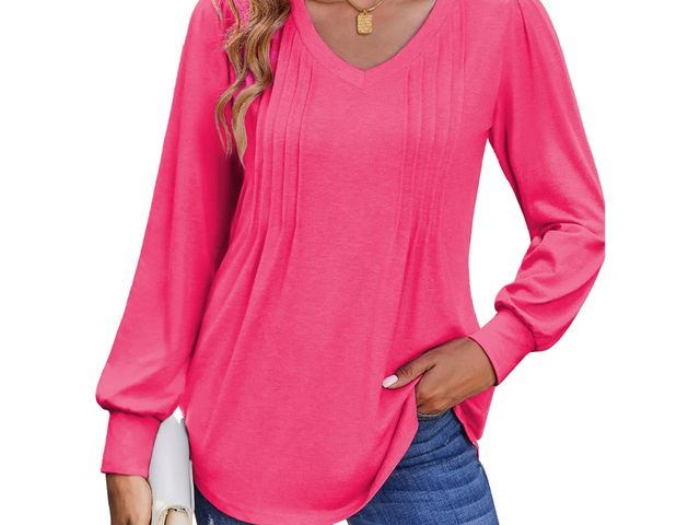 Lot 96-278626 - Fantaslook Long Sleeve Shirts for Women Fall Tops Dressy Casual Blouses Pleated V Neck Tunic Tops
Ne...