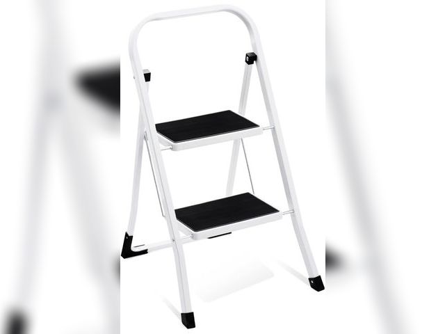 Lot 96-173738 - 2 Step Ladder Step Stool, Sturdy Step Stools for Adults with Wide Anti-Slip Pedal, Portable Folding ...