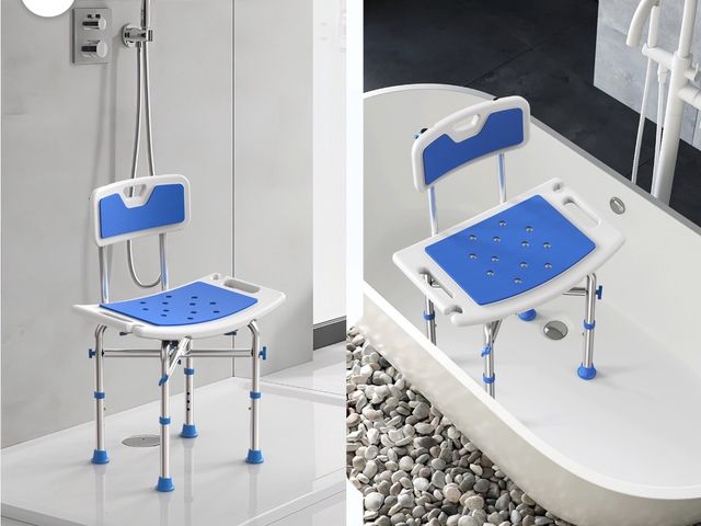 Lot 96-230557 - KEKOY Shower Chair with Back, Height Adjustable Bath Chair for Shower, Heavy Duty Bath Stool for Tub...