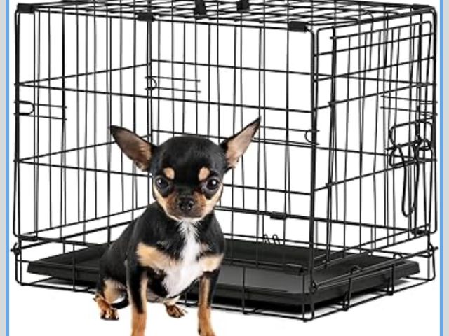 Lot 96-173874 - BestPet | Dog Crate | 18" | Black | Foldable Metal Kennel with Single Doors, Secure Slide-Bolt Latch...