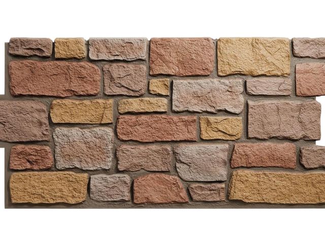 Lot 96-180531 - EverStone Cobblestone Faux Stone Panel, 48"W x 23 3/4"H x 1 1/8"D, Charleston Color New
