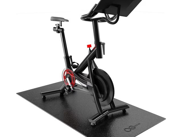 Lot 96-177521 - Bike Mat Compatible with Peloton Bike,Elliptical,Treadmill Mat, 6mm Thick, Under Exercise Bike Train...