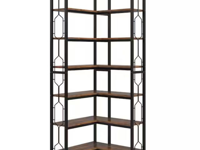 Lot 96-198916 - TRIBESIGNS WAY TO ORIGIN
Frailey 23.6 in. Wide Rustic Brown 14-Shelf Corner Bookcase, 7-Tier Industr...