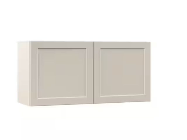 Lot 96-156972 - Hampton Bay Designer Series Melvern 36 in. W x 15 in. D x 18 in. H Assembled Shaker Wall Bridge Kitc...