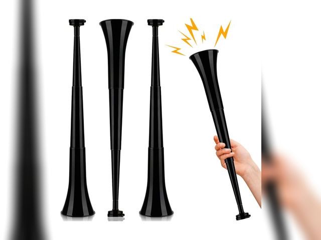 Lot 96-178090 - 3 Pcs Vuvuzelas Soccer Horn Collapsible Stadium Hockey Blow Stadium Noise Maker Loud Sound Handheld ...