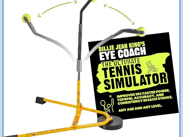 Lot 96-180918 - BILLIE JEAN KING'S Eye Coach Tennis Training Aid - Practice on a Moving Ball in Your Own Home, No Co...