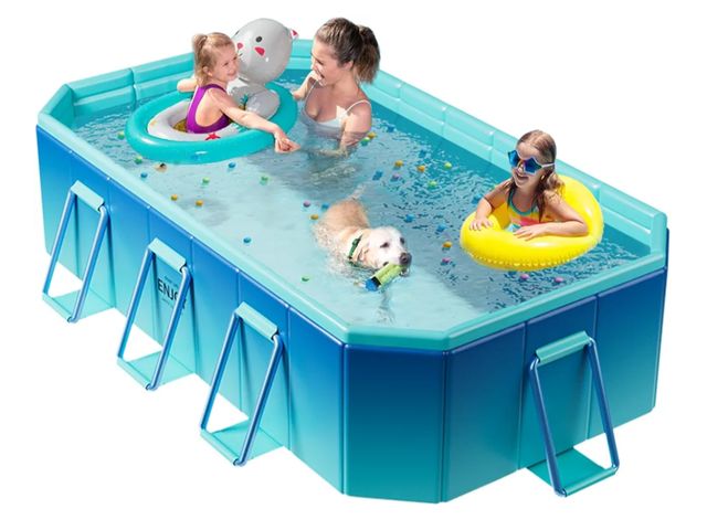 Lot 96-170161 - Foldable Pool, Non-Inflatable Swimming Pool for Kids, Adults and Pets,Large Foldable Pool with Equip...