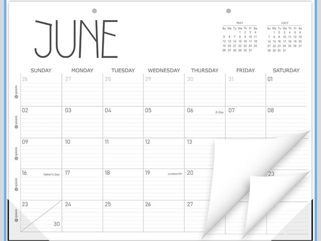 Lot 96-194426 - 50 GuassLee Horizontal Desk Calendar -Months Planner from Jun to Dec Simple Glue Desk Calendar with ...