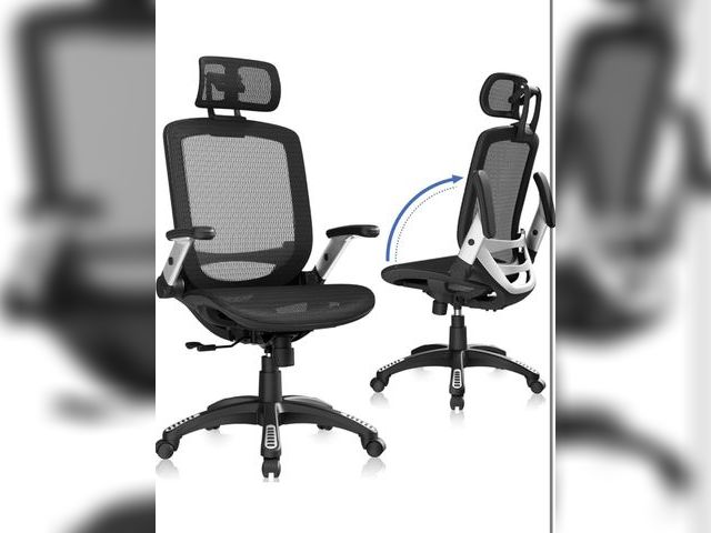 Lot 96-173721 - GABRYLLY Ergonomic Office Chair, High Back Home Desk Chair with Headrest, Flip-Up Arms, 90-120° Tilt...