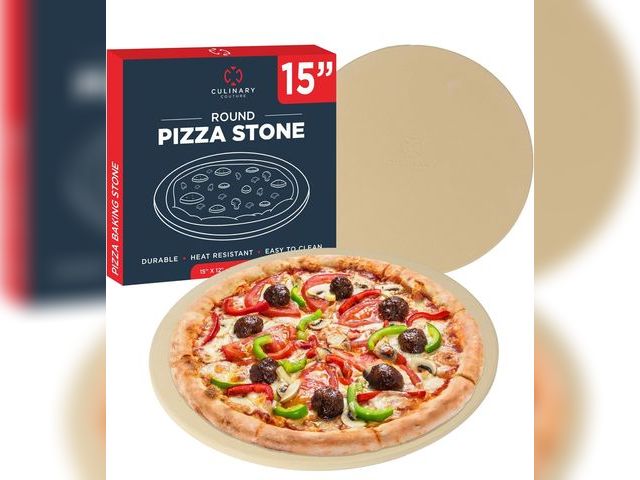 Lot 96-179254 - Culinary Couture 15 inch Round Pizza Stone for Oven - Large Pizza Stone for Grill, Cordierite Stones...