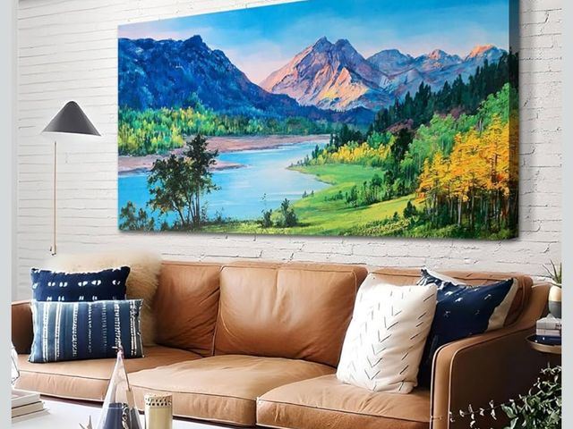 Lot 96-211800 - Ardemy Mountain Canvas Wall Art for Living Room Large Nature Paintings Wall Decor Landscape Pictures...