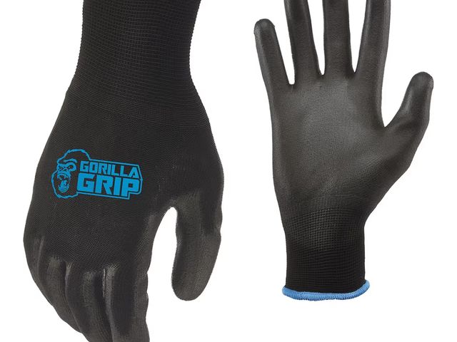 Lot 96-179475 - Gorilla Grip Work Gloves, Never Slip Maximum Grip All-Purpose, Gloves for Men, Superior in Wet, Dry,...