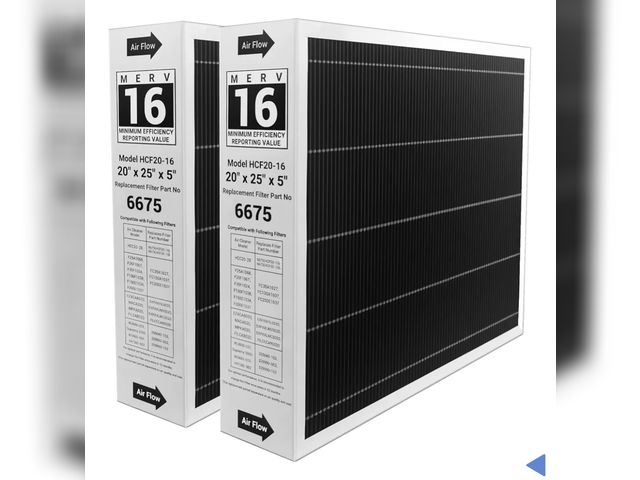 Lot 96-164979 - 20x25x5 MERV 16 Air Filter, Carbon-Efficient Furnace Air Filter Compatible with Lennox 6675 and Lenn...