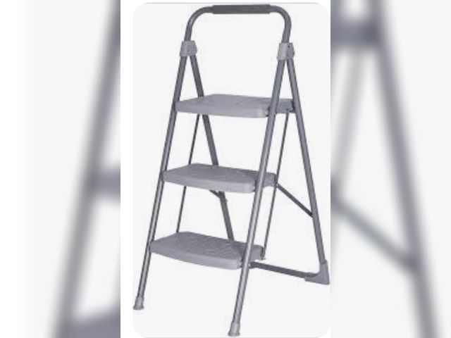 Lot 96-181224 - DEZEX Step Ladder 3 Step Folding,Small Step Stools for Adults,3 Step Stool Foldable with handrails,L...