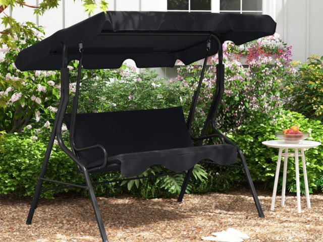 Lot 96-192213 - 3 Seat Outdoor Patio Canopy Swing with Cushioned Steel Frame
Open box 
Appears Unused 
Unsure if all...