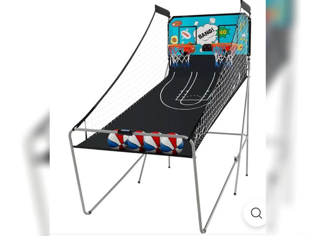 Lot 96-192541 - Giantex Folding Basketball Arcade Game, Dual Shot Electronic Basketball Hoop Arcade Game with 8 Game...