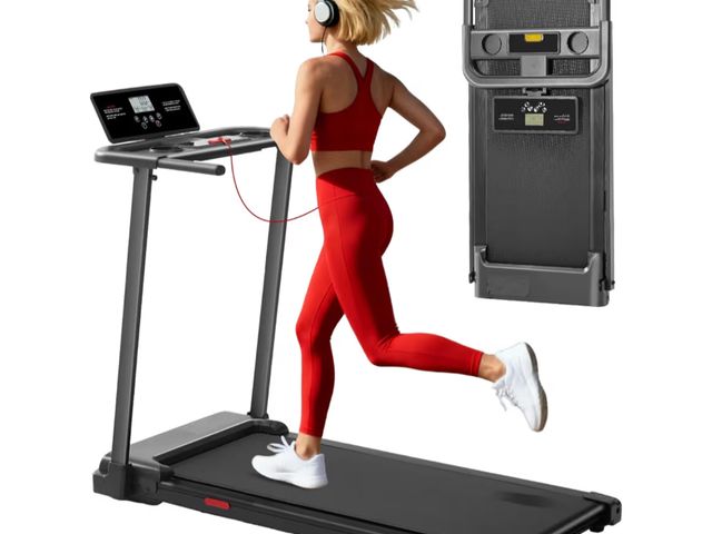 Lot 96-190292 - Portable Treadmill with Handles, 3.5HP Electric Small Treadmills for Home Small Spaces, 400LBS Walki...