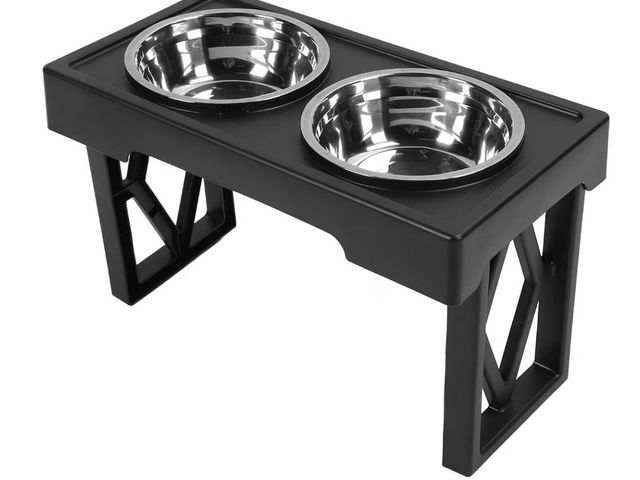 Lot 96-230756 - Elevated Dog Bowls, Height Adjustable Raised Dog Bow with 2 Stainless Steel Dog Food Bowls, Non Slip...
