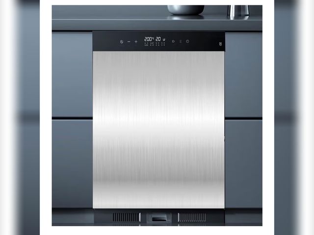 Lot 96-176166 - 23 W x 26 H inches Dishwasher Cover Decorative Stainless Steel Magnet Dishwasher Covers for The Fron...