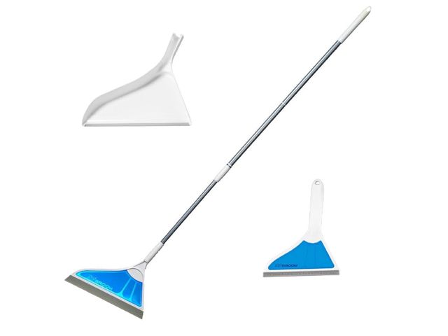 Lot 96-170128 - Helio Air Broom 3 Piece Kit All Surface Sweeper and Squeegee for Wet and Dry Cleaning Dust, Dirt, Li...