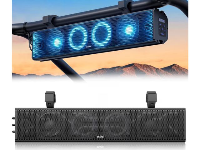 Lot 96-190070 - Ehaho 25 Inch UTV Sound Bar, ATV SoundBar Bluetooth with RGB Lighting, IP66 Waterproof Golf Cart Sou...