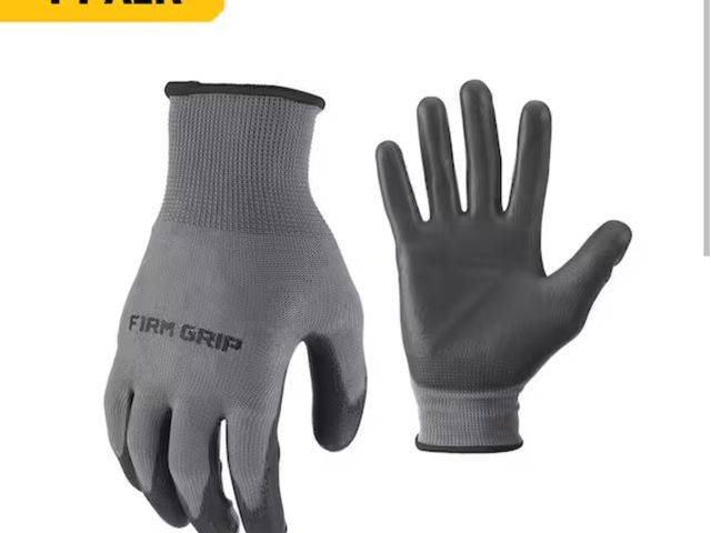 Lot 96-177836 - FIRM GRIP 
Large Polyurethane Grip Work Gloves (4-Pack) New