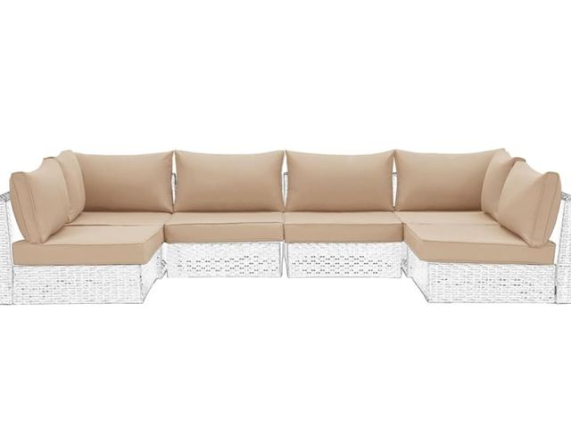 Lot 96-162653 - Outdoor Replacement Cushions for Patio Furniture,Water-Repellent Sofa Cushion for 6-Seat Rattan Wick...