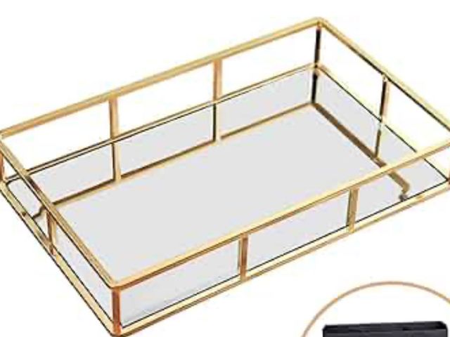 Lot 96-177388 - Rectangle Gold Mirror Tray

New