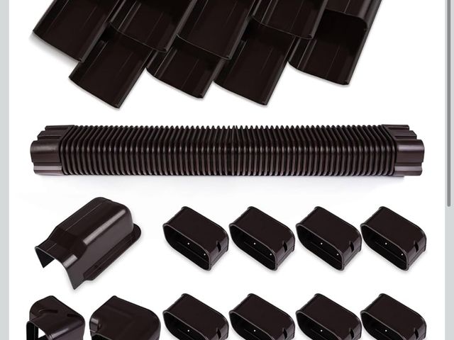 Lot 96-170559 - 4" 13.5Ft Mini Split PVC Line Set Cover Kit Decorative PVC Line Set Cover Kit for Central AC &amp; H...
