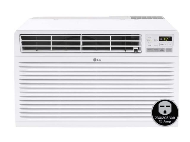 Lot 96-225715 - LG 14,000 BIU 230V Through-the-Wall Air Conditioner Unit Cools 700 Sq. Ft. with Dehumidifier in Whit...