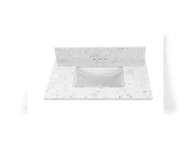 Lot 96-169219 - Home Decorators Collection
31 in. W x 22 in D Quartz White Rectangular Single Sink Vanity Top in Sno...