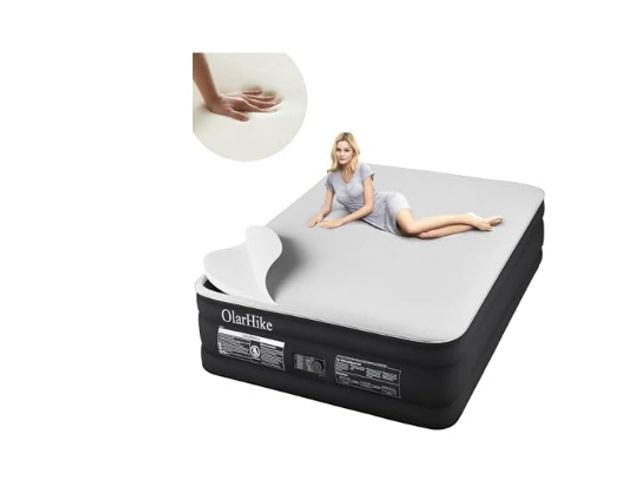 Lot 96-172367 - OlarHike Signature Collection Queen Air Mattress with Built in Pump,18” Luxury Air Mattress with Sil...