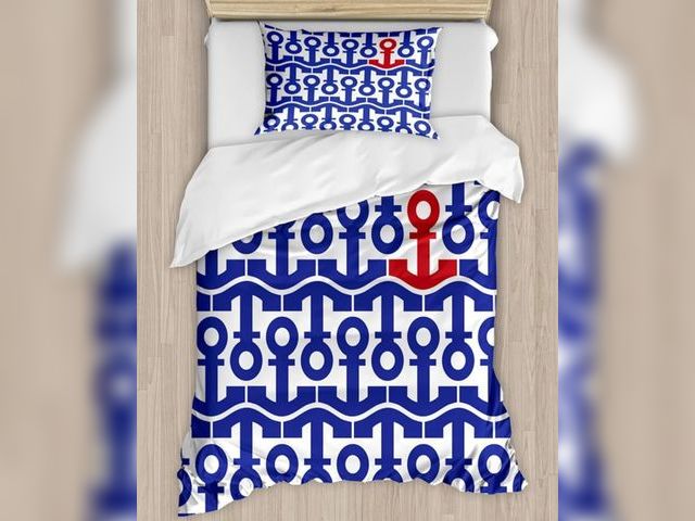 Lot 96-173687 - Marine Anchors Motif Ship Journey Sea Ocean Adventure Graphic, Bedding Set Size Twin XL
New