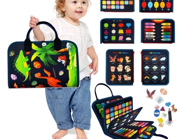 Lot 96-230725 - Usmallbee Busy Board for Toddlers, Montessori Toys for 1 2 3 4 5 Year Old, Sensory Board for Learnin...