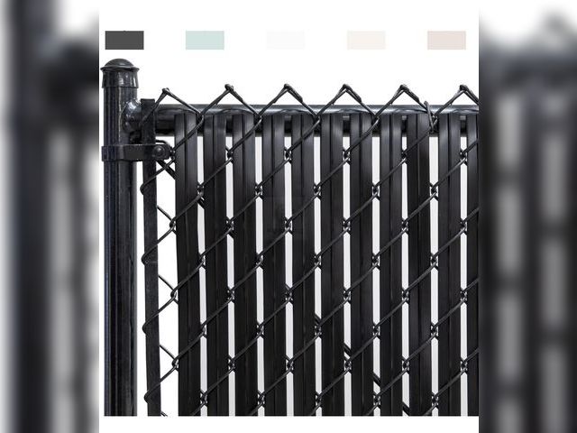 Lot 96-190301 - Chain-Link Fence Blade Slats with Bottom Lock (6-ft, Black) New