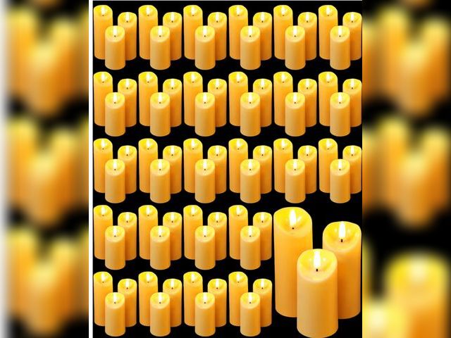 Lot 96-187397 - Baquler 72 Pcs Large Flameless Candle Bulk Flameless Pillar Candles Decor for Wedding Proposal Valen...