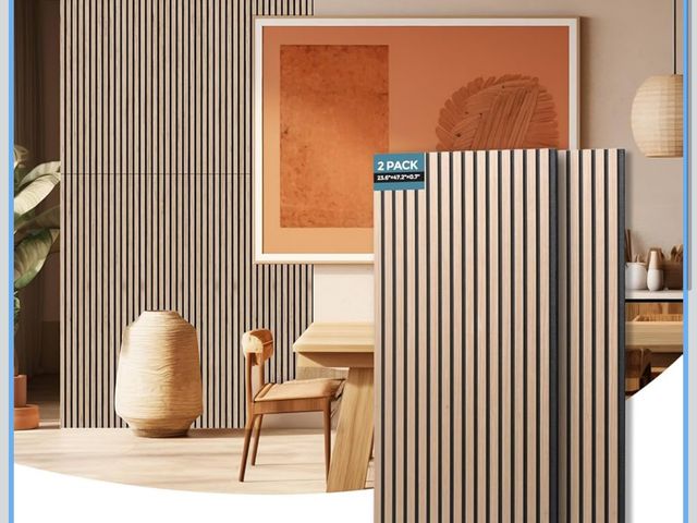 Lot 96-176082 - AKUMAX Sound Proof Foam Panels for Walls-Wood Wall Slat Acoustic Panels for Wall and Ceiling-96x24In...