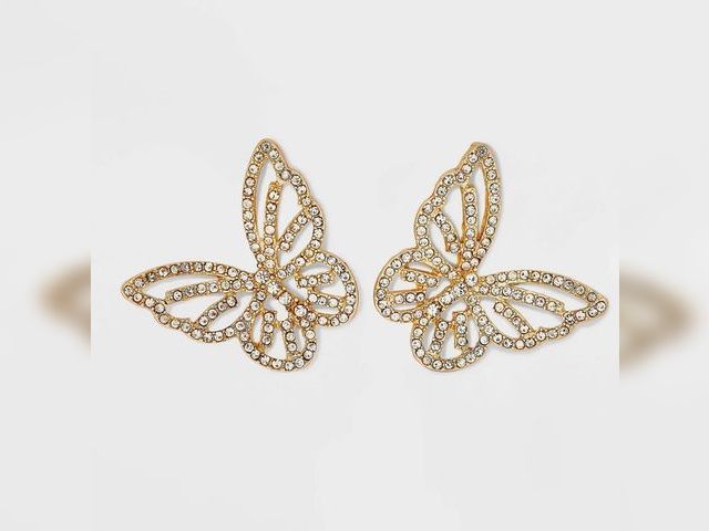 Lot 96-158498 - Embellished Butterfly Post Earrings - Wild Fable Gold
New